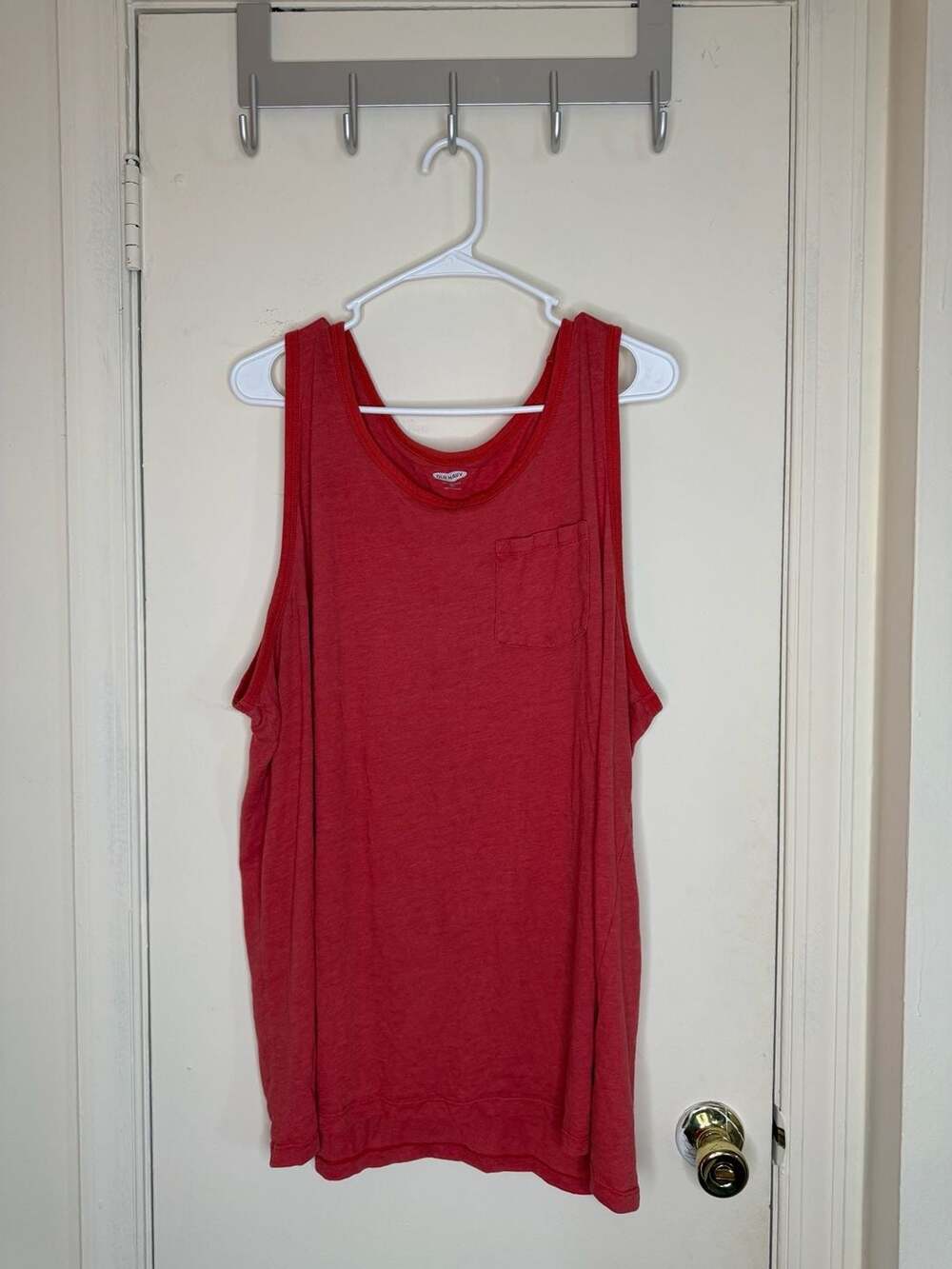 Old Navy Soft-Washed Red Tank Top with Pocket